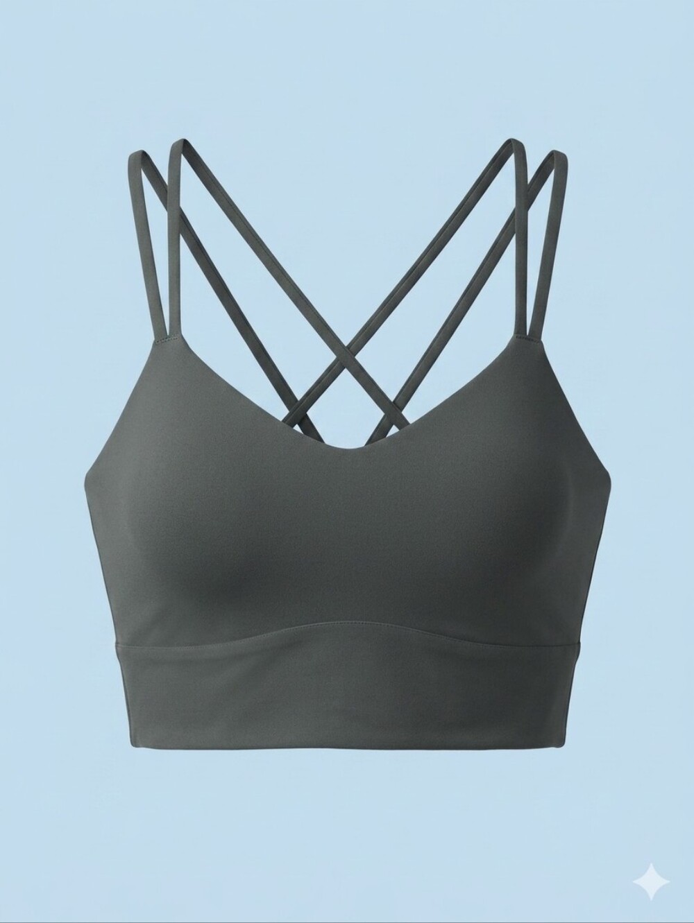 Lululemon Free To Be Serene Sports Bra Longline — Dark Gray / Sage
